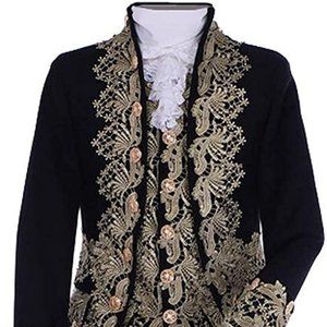Victorian Costume Men Suit Jacket Vest Prince Cosplay Halloween; Customized